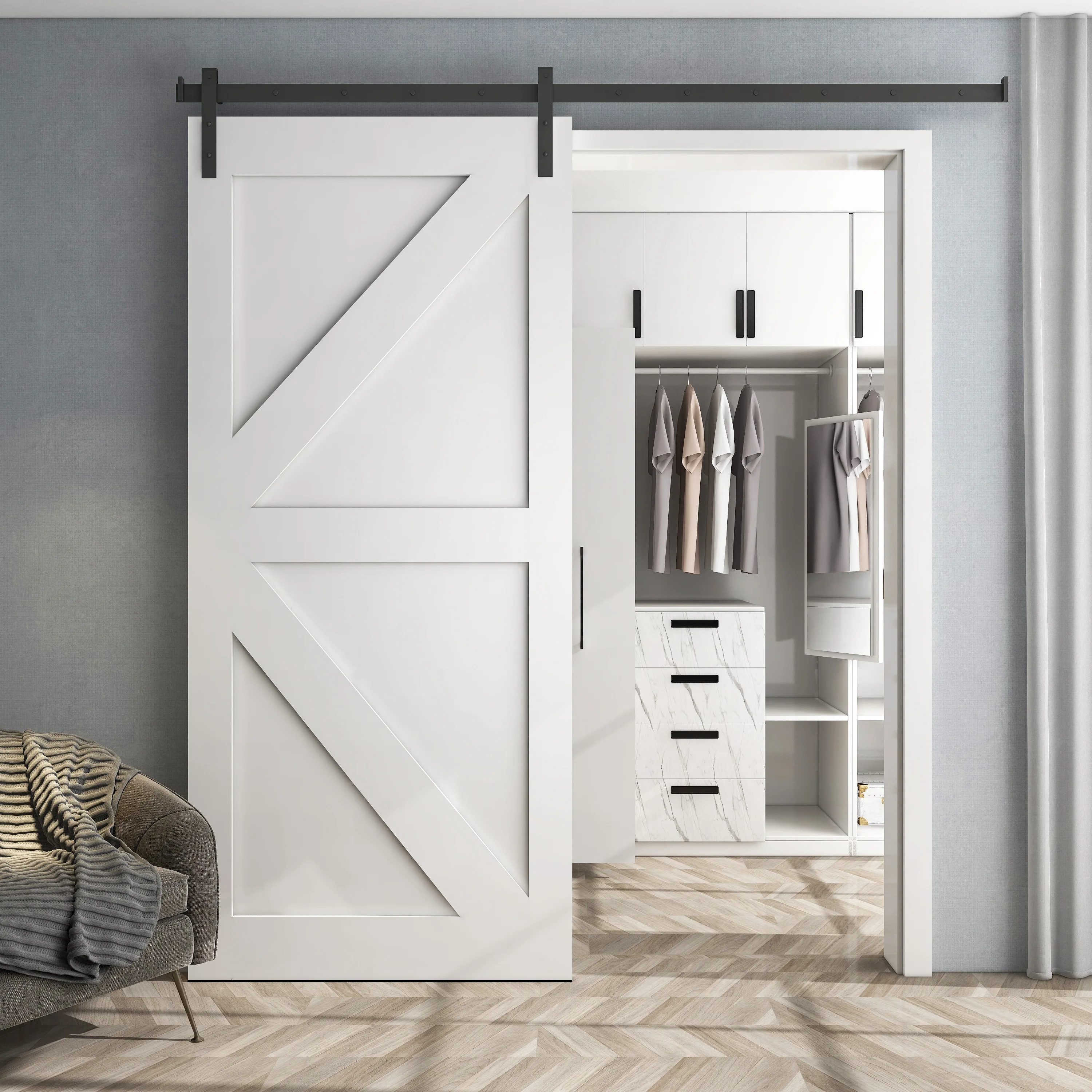 Modern Wood Sliding Doors House Office Villa Interior Room Wooden Barn Door Design