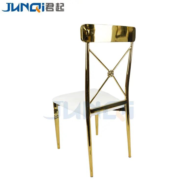wholesale white plastic dining stackable resin chivari chair for wedding stainless steel rose gold chair