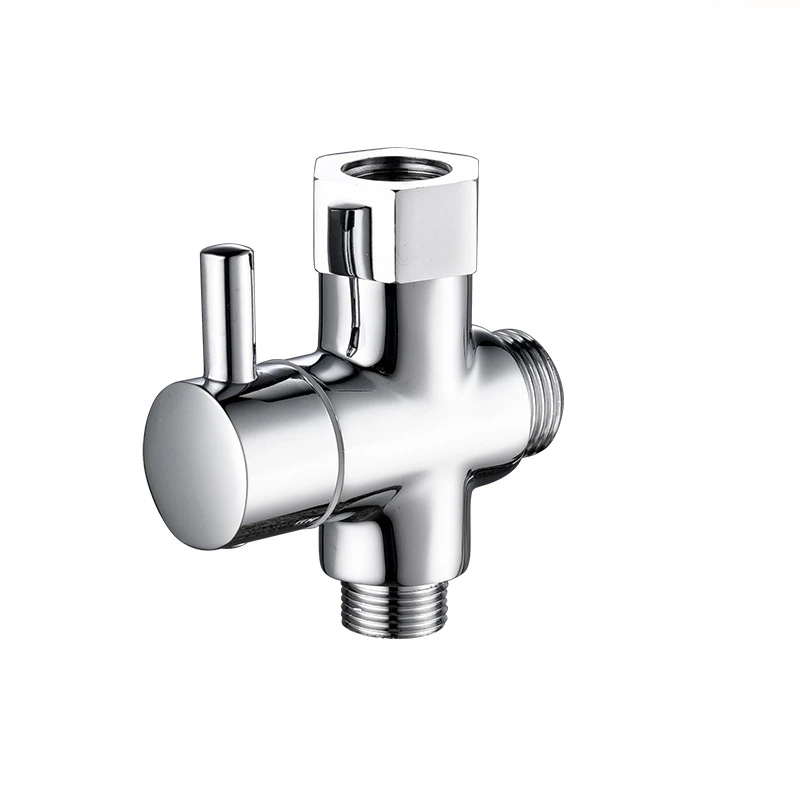 Bathroom 3/8 inch brass 3 ways T-adapter diverter valve for Handheld Toilet Bidet Spray