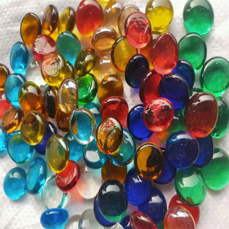Mini Glass Gemstone Mixed Color Mancala Stone Flat bottom marble beads for home decorative arts craft vase fillers
