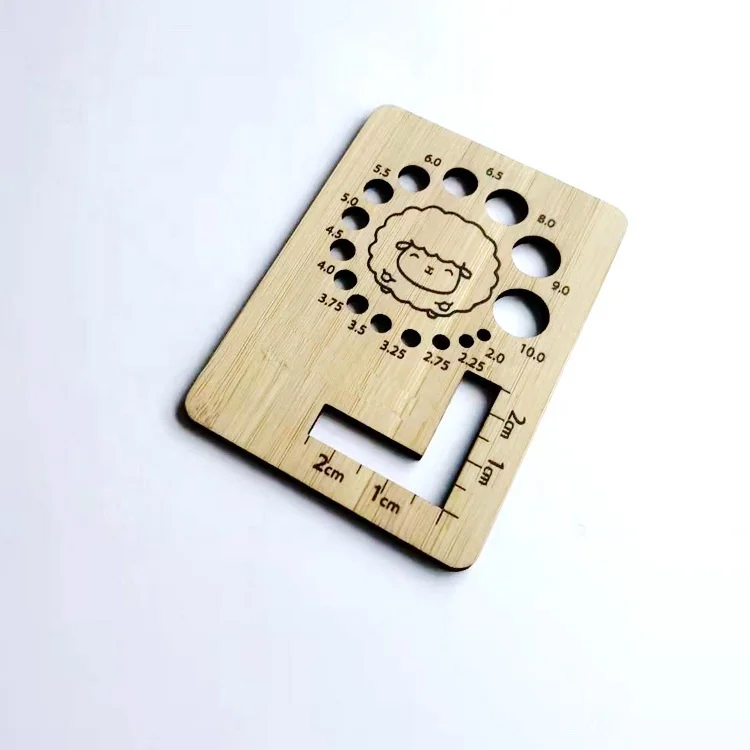 Hot Sale Bamboo Ruler Shape Knitting Measure Tools Knitting Needle Gauge  measuring needle sweater tool