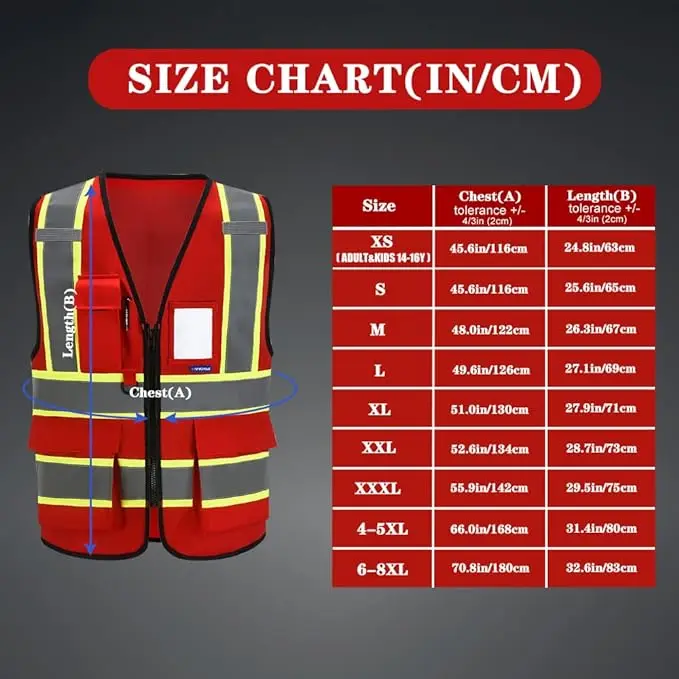 Custom Logo Personalised Printed Reflective Safety Clothing With Pockets Zipper High Visibility Safety Vest for Women Men