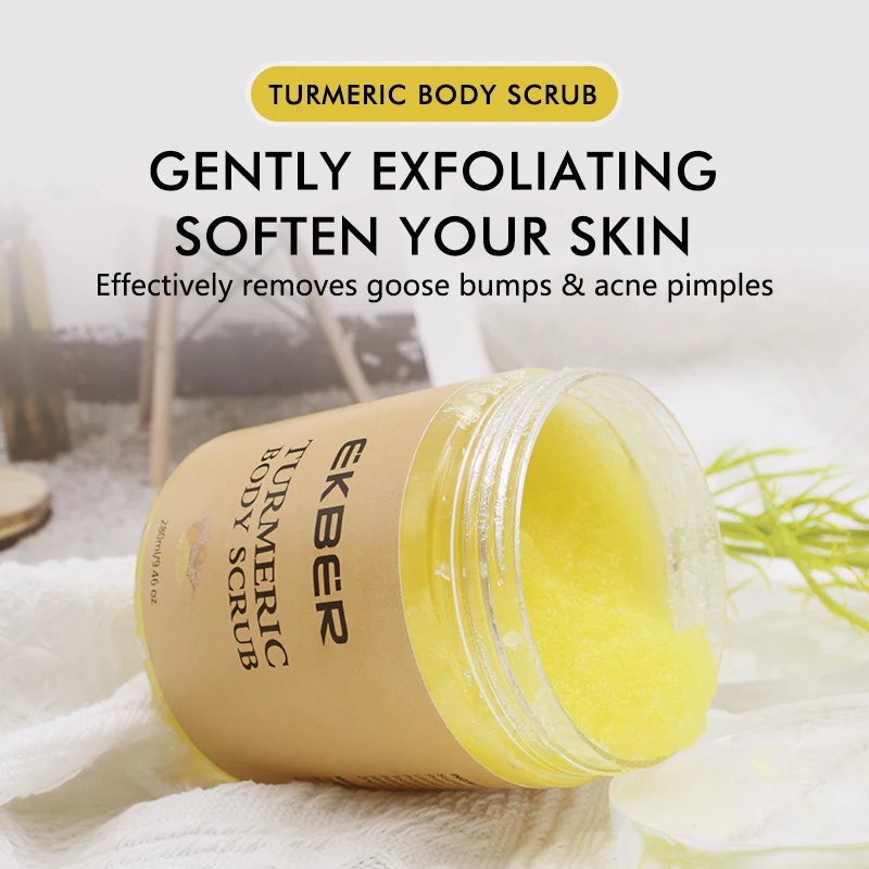 OEMODM оптовая продажа органический Осветляющий скраб для тела куркума витамин С отшелушивающий бодискраб взрослых