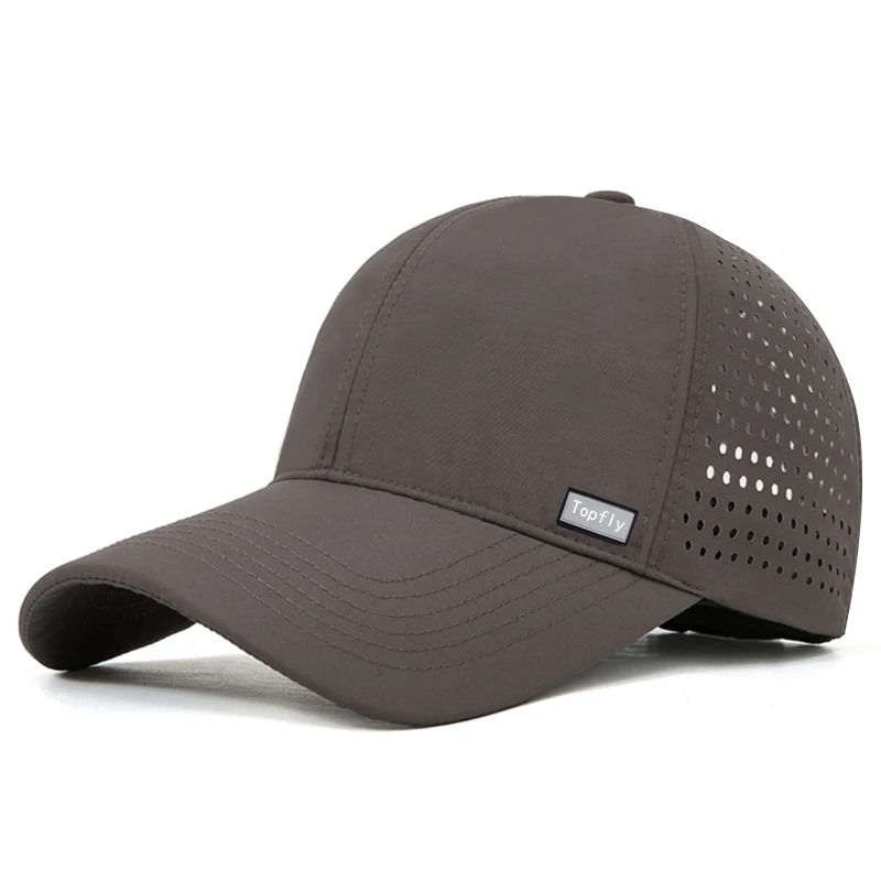 Custom Logo 5 Panel Quick Dry Waterproof Water proof Closed Fitted Sports Performance brown Snapback Cap Dad Hat For Men&Women