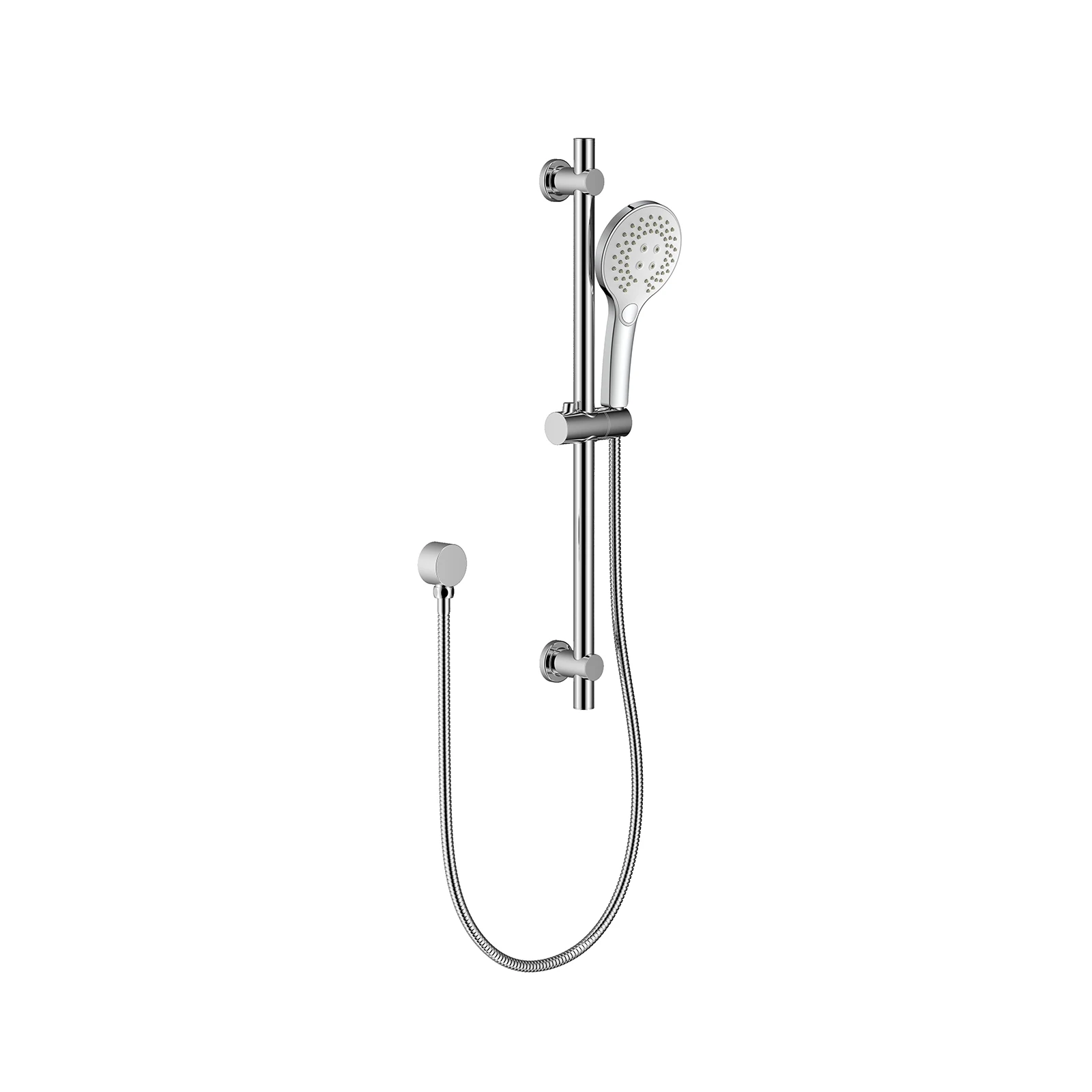 Chrome Wall-Mounted Adjustable Lift Rod With 3-Function Hand Shower Brass Hot And Cold Mixer Valve Body Bathroom Shower Set