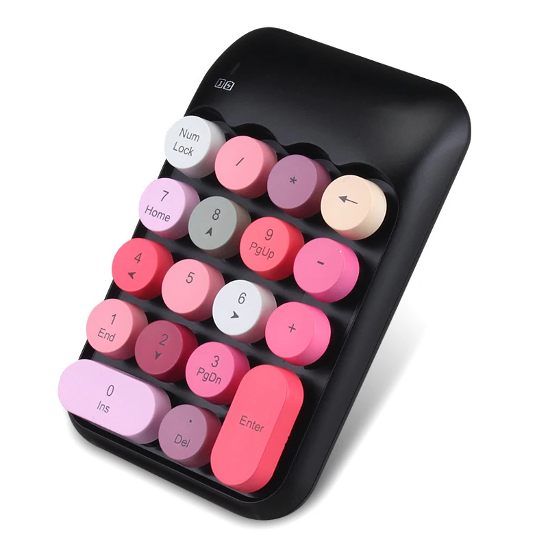 2.4GHz Wireless Numeric Keypad Numpad 18 Keys Small-size Digital Keyboard Mini for Accounting Teller Laptop Notebook Tablets