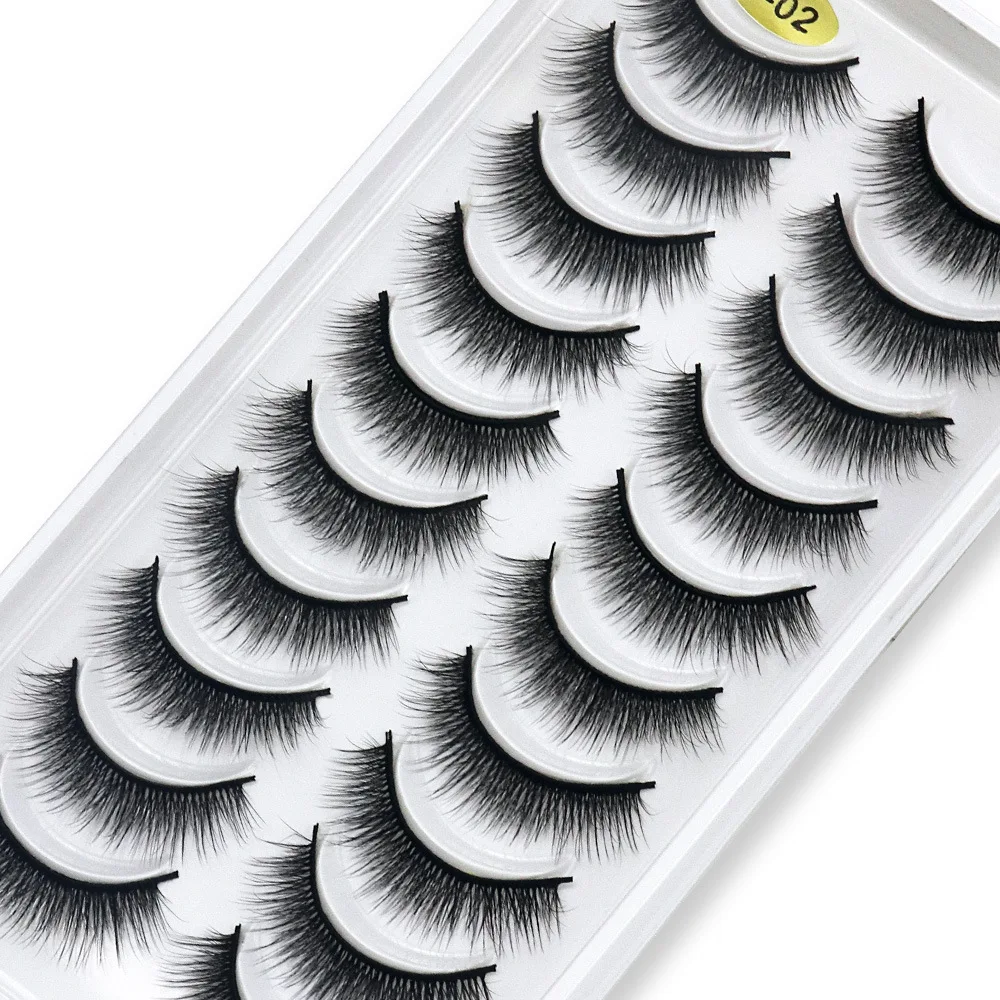Wholesale False Eyelash 3d Natural lashes 10 pairs faux mink eyelash short strip natural faux mink false lashes