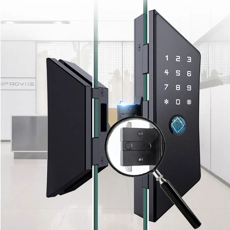 Second hand glass sliding doors Automatic Biometric Fingerprint Glass door lock