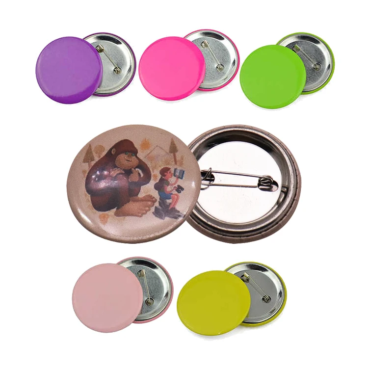 Custom Button Badge Tin Material Blank 44mm Metal Printed Mesh Tinplate Round Shape Mirror Bottle Opener Button Badges