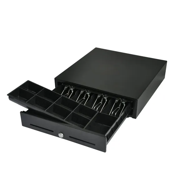 KER-410 4/5 Bills 8 Coins Metal Cash Box Pos System Cash Register Cash Drawer With Hidden Cable Slot
