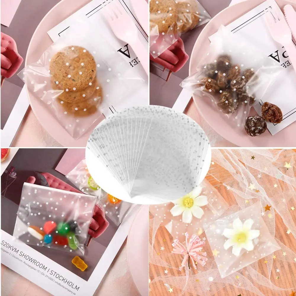 Candy Food Packing Bag Custom Design Self-adhesive Bag Transparent Resealable Cellophane OPP Plastic Shrink Bag CPP Sweet Bread