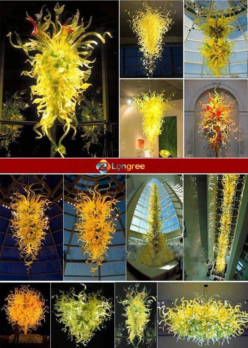 Modern Large Handmade LED Blown Murano Glass Chandelier Lighting for Home Hotel