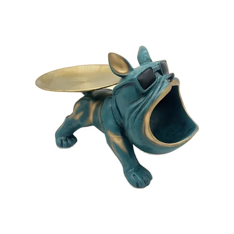 1pc Handsome Dog Resin Decorative Accessories withSunglasses, Indoor Animal Resin Decorative Accessories