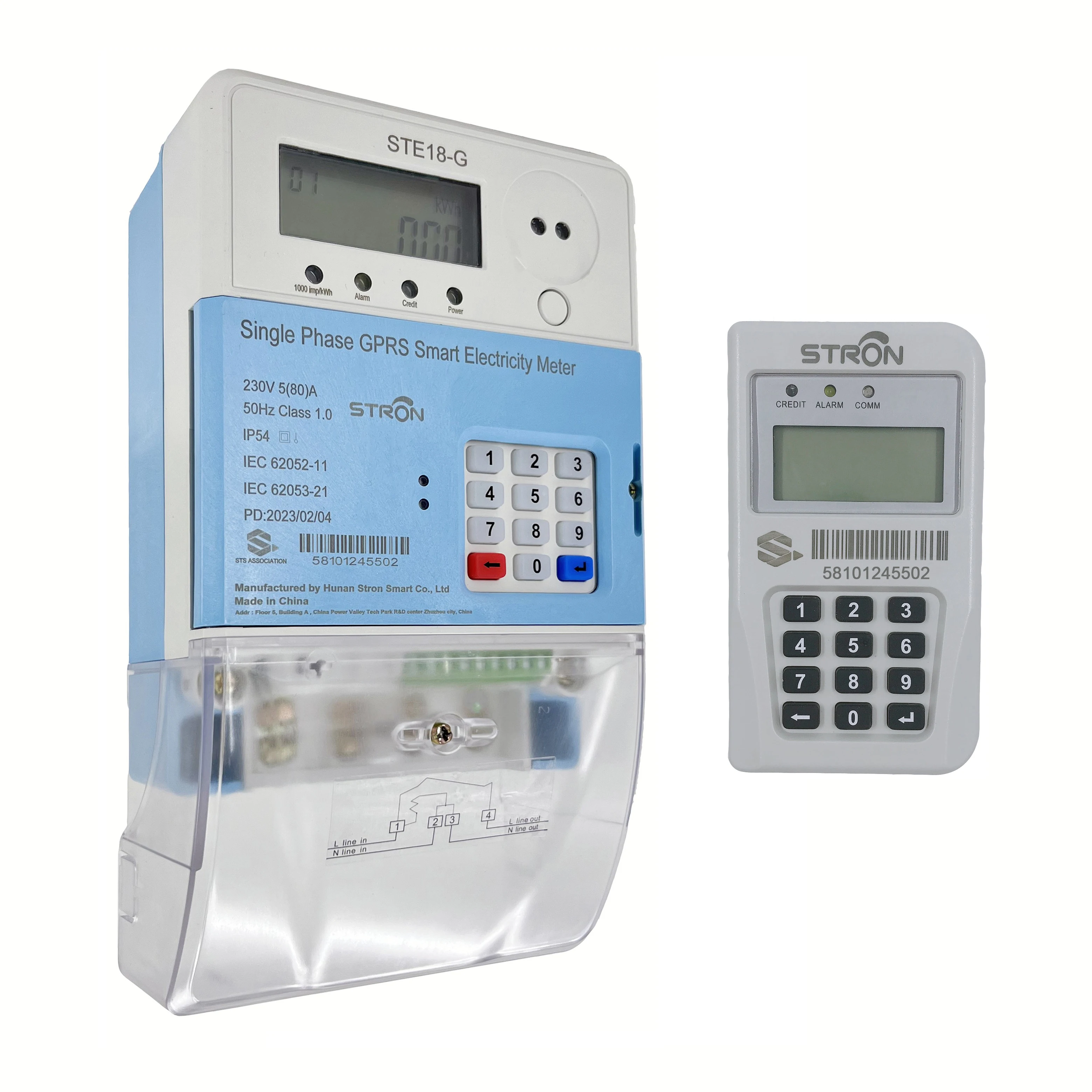Anti-tamper Prepayment Smart GPRS Split Keypad Single Phase Electricity Meter with AMI System