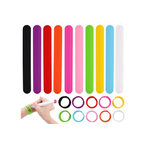 DIY Silicone Rainbow  Wrist Bands for Adults & Kids families Craft Soft and Safe for Party Favors   slap bracelet