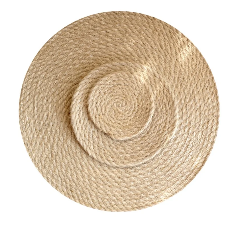 
Linen Straw Round Thick Home Kitchen Table Anti-Scalding Insulation Pad 