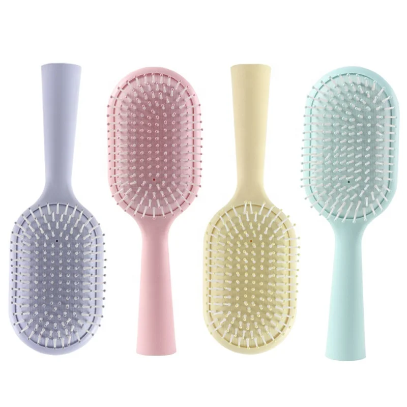 Customized logo new design colorful hair brush detangler massage cushion hair brush