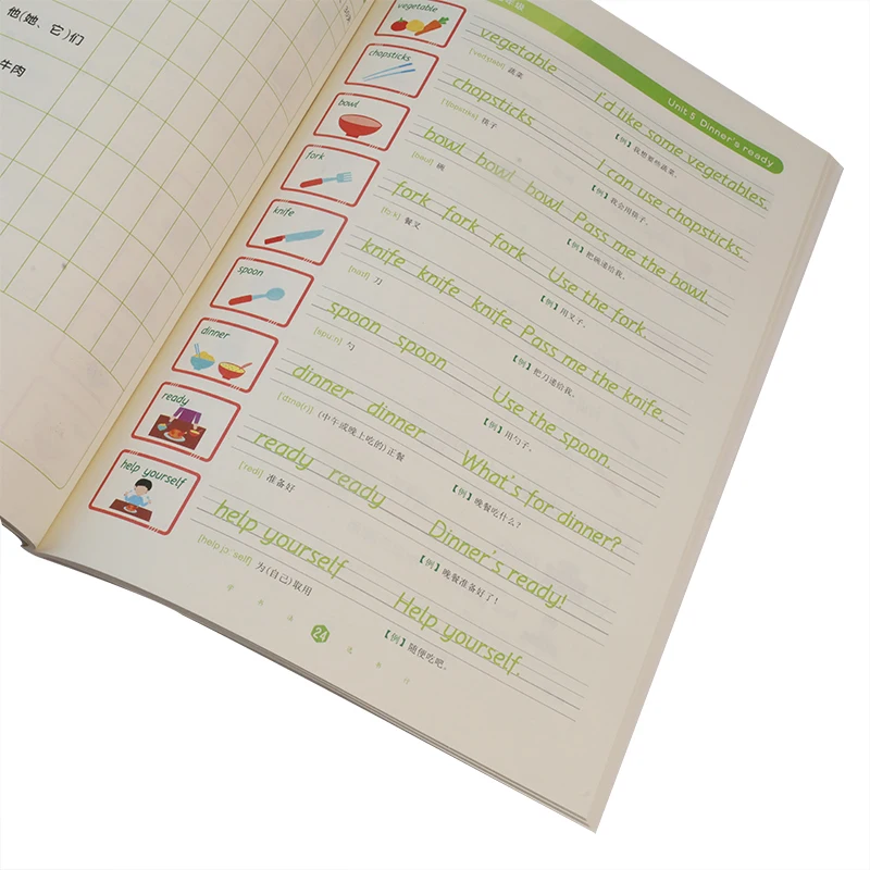 Custom children TextBook Printing Service Children Activity Workbook A5 English exercise book for student