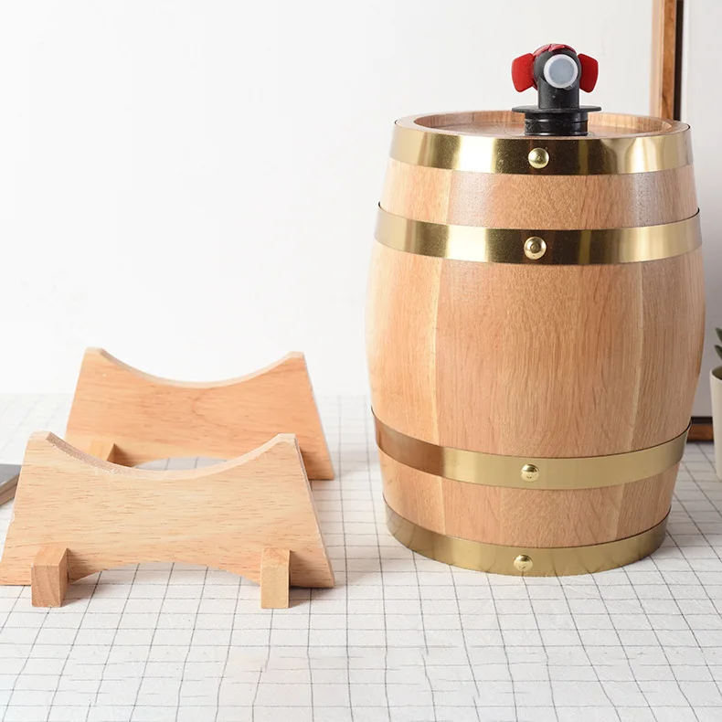 5L10L 15LBeer Keg Barrel Pine Wood Wine Barrel For Whiskey Rum Decorative Barrel