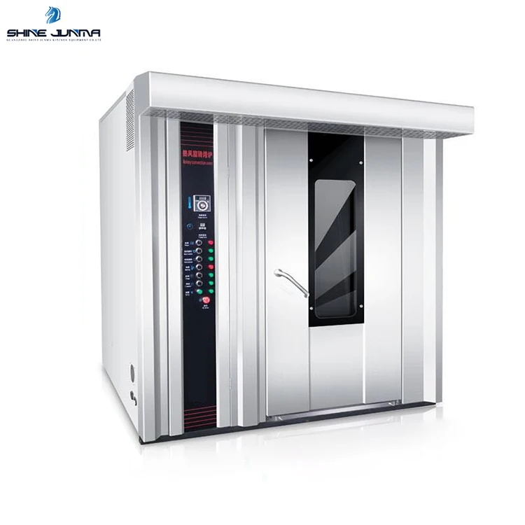 Commercial gas rotary oven 32 tray bread oven with steam system