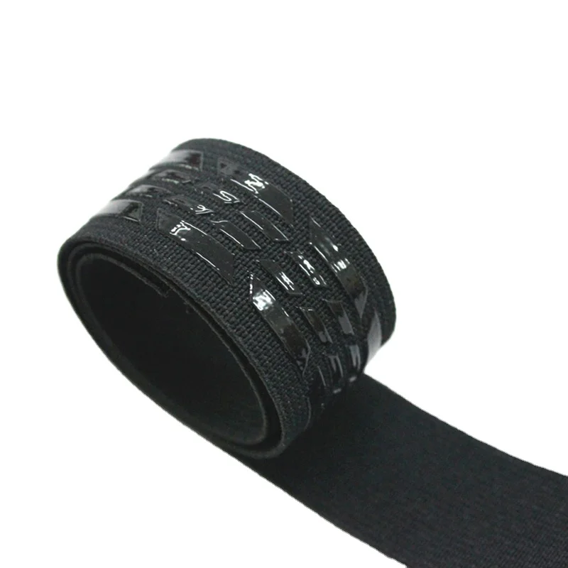 Factory knitted non slip elastic band anti slip silicone strip water ripple silicone polyester webbing for garment accessories