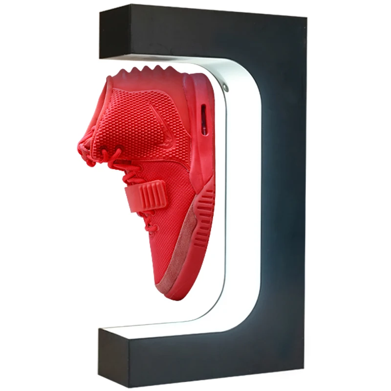 Amazon Hot Selling 360 Degree Rotating Floating Shoe Display Advertising Stand Levitating Shoe Display