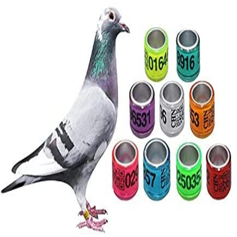 W101 Aluminum Bird Rings Leg Bands Racing Pigeon Foot Ring for Pigeon Parrot Finch Canary Hatch Poultry Rings