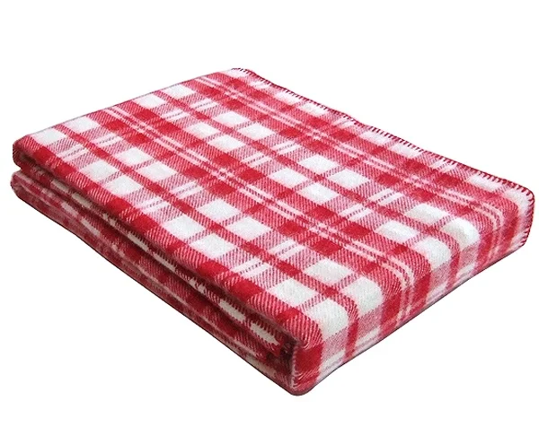 Factory direct price hot sale cheap 100% wool china plaid customized heavy wool blanket for home, gift