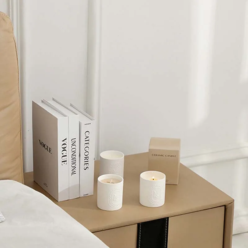 White Ceramic Aromatic Candle Custom Label Natural Soy Wax Ceramic Scented Candle scented candles wholesale