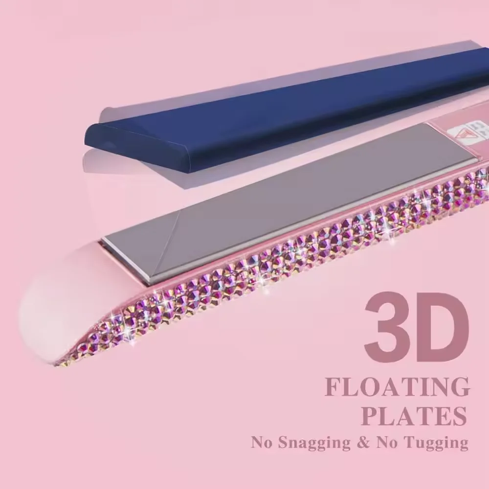 Modern Bling Diamond 470F Flat Iron Fast Heat LCD Titanium Hair Straightener
