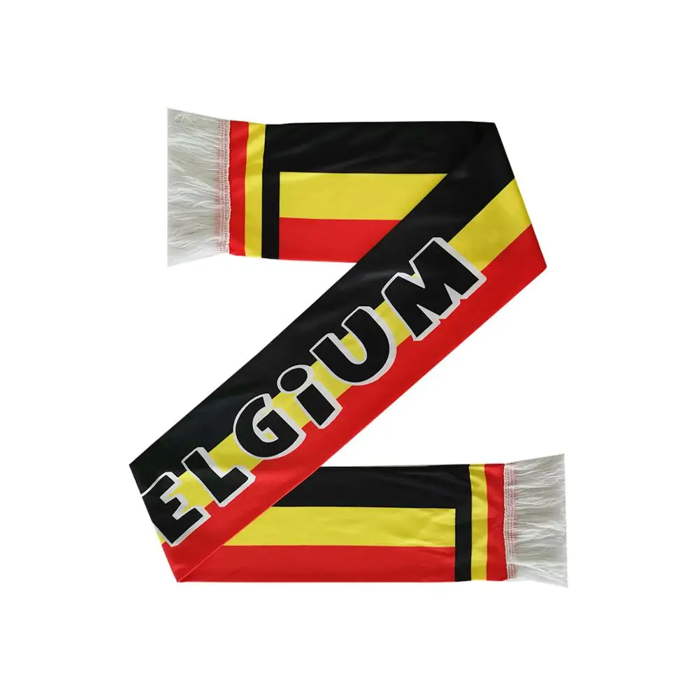 
Индивидуальный дизайн, вязаный полиэфир, бельгийский футбольный шарф, шарф с цифровой печатью для фанатов 15*135 см  (62543093224)
