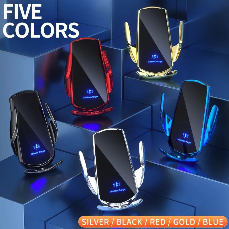 Car Mobile Phone Holder 15w Wireless Charging Portable Car Holder Cellphone Bracket Stand In Car Device