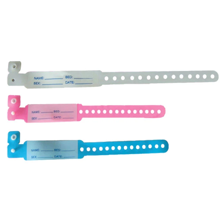 CE ISO approved cheap price pvc hospital patient use medical id bracelets
