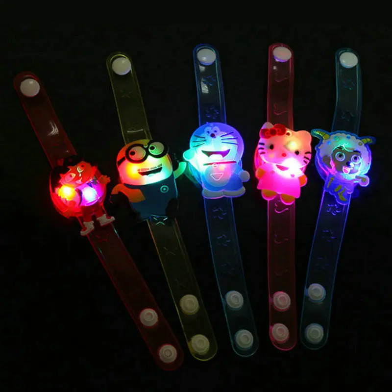 Factory Wholesale Cartoon Creative Reusable Children Gift Party Gift Luminous LED Watch Flashing Wrist Band Luminous Bracelet