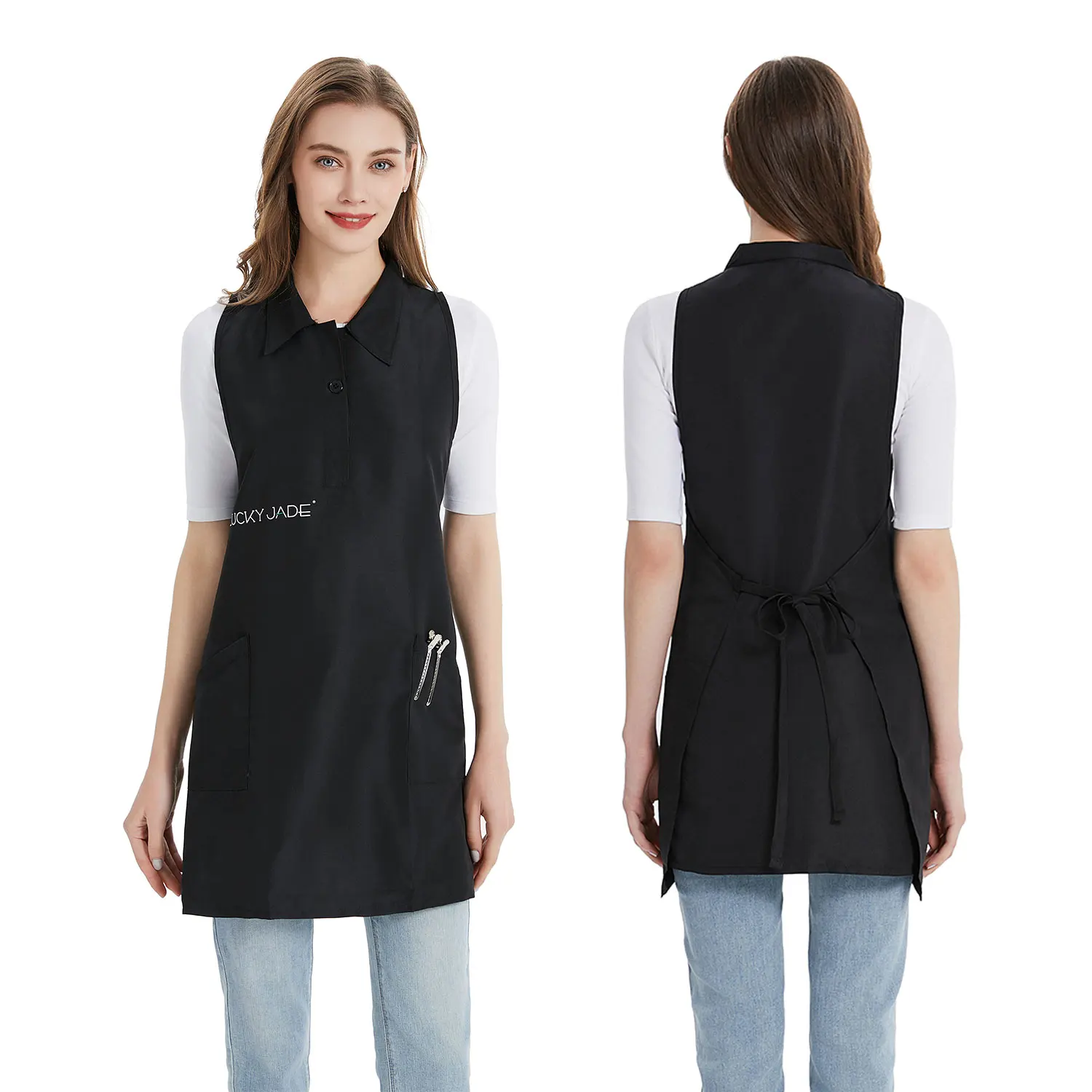 Hair Stylist Hairdresser Smock Barber Vest Cosmetology Salon Apron Pet Groomer Gown Sleeveless SPA Uniforms Work Clothes 3750