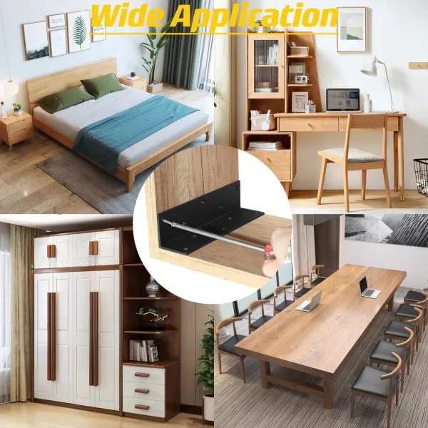 Furniture hardware adjustable metal wall bracket L-shaped corner code supporting cabinets bracket wood connector