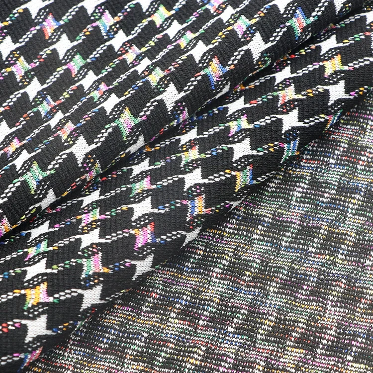 New Arrival Stretch polyester viscose spandex 290gsm Yarn Dyed Knit Fabric For Pants clothing