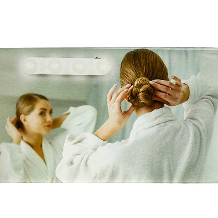 Hollywood Style 4pcs Lamps Dimmable LED Makeup Vanity Mirror Lights for Bathroom Hair Styling with Remote Control