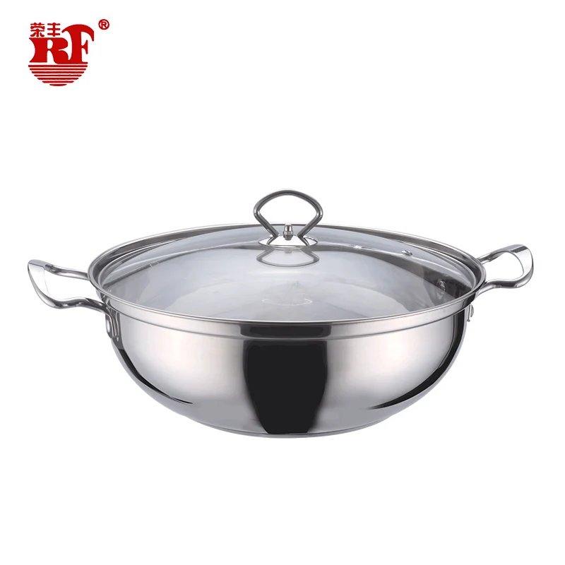Stainless Steel Hot Pot 28/30/32cm Kitchen Soup Metal Pot Cookware For Induction Cookers Cooking Pot