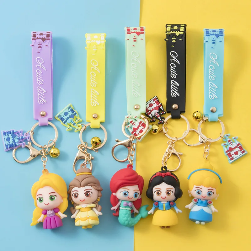 Cartoon Cute Princess Keychain Car Bag Trend Key Pendant Rubber Keychain Creative Gift