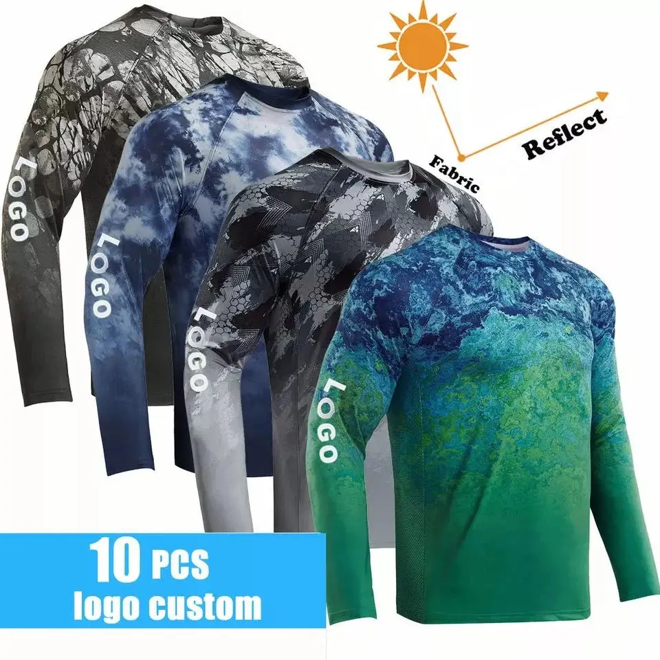 ODM blank sportswear thermal sublimation print quick dry sweat absorption long sleeve fishing clothing UV50+ long sleeve T-shirt