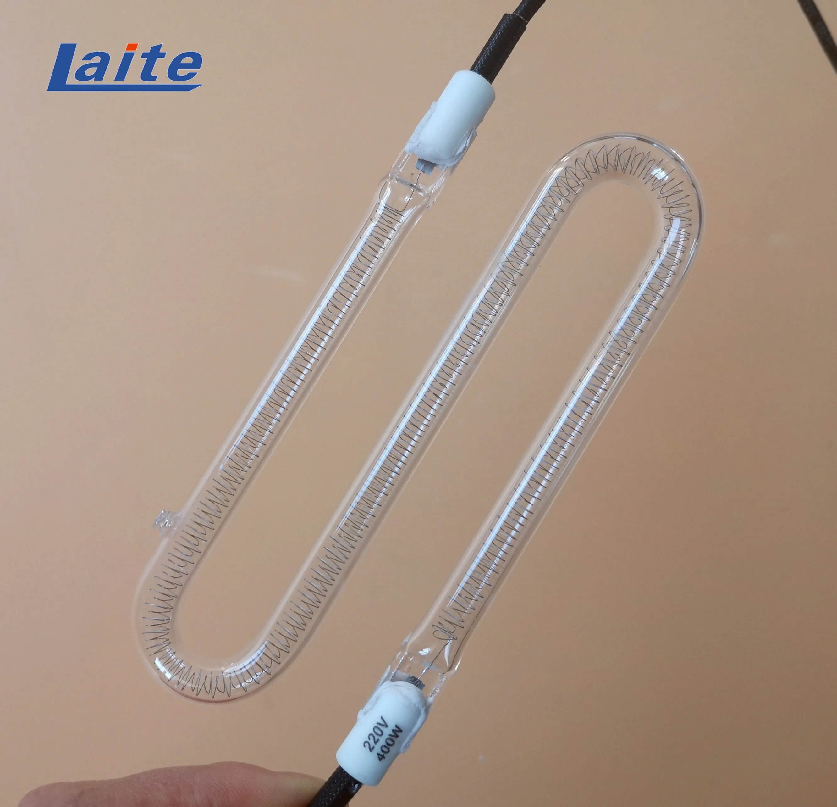 S shape heating lamp infrared quartz halogen heating tube  for food heating parts 400W