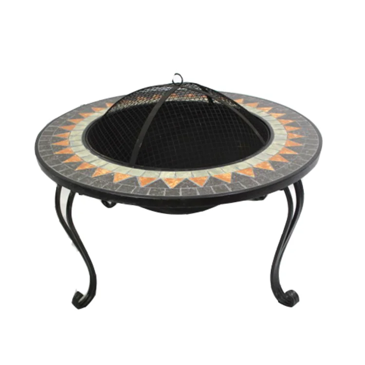 Outifishial Large Barbecue Grill Bbq Brazier Grill Fire Pit Mosaic