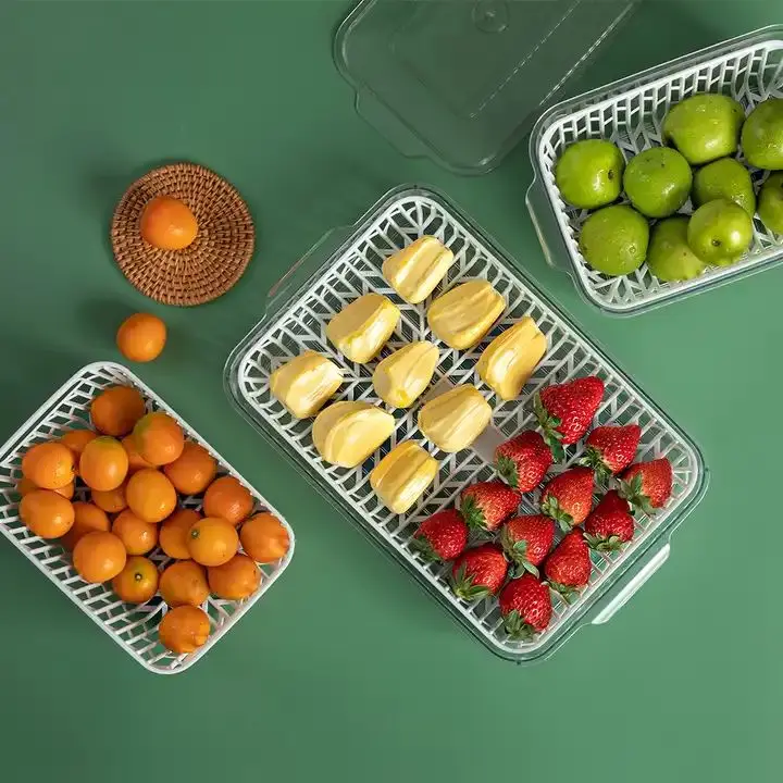 Пластиковые фруктовые овощи для хранения кухонных контейнеров