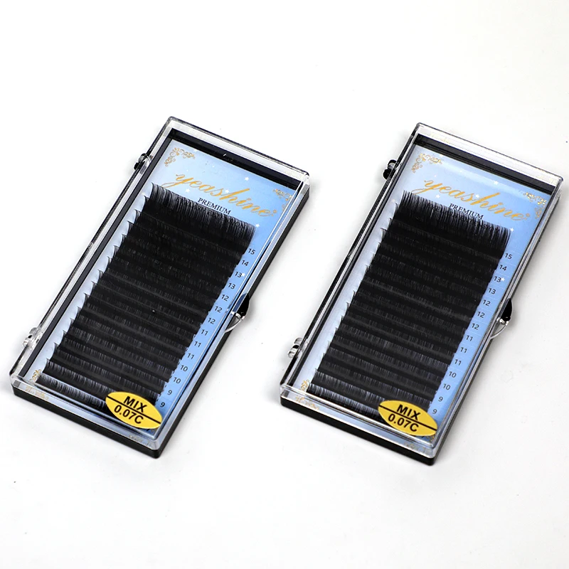 Wholesale High Quality 10P 0.07 Thick 3d Single Cluster Natural Hair Curling Eyelashes