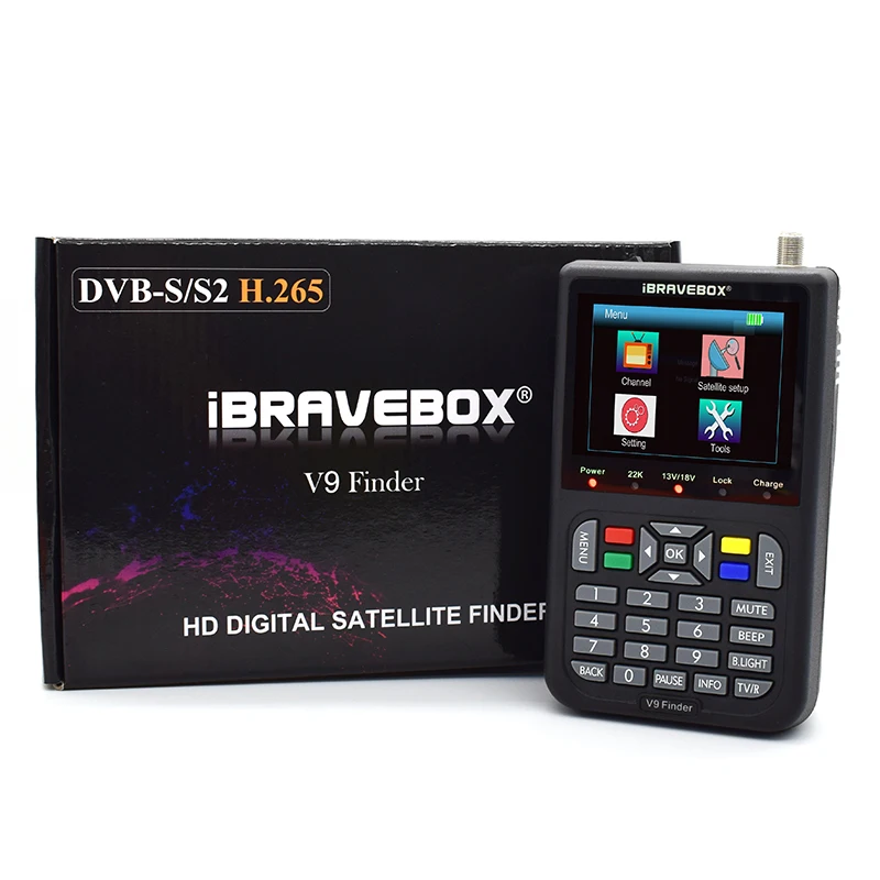 Sat Finder H.265  HD Satellite Receiver Finder Meter Digital  3.5inch DVB-S/S2 Satfinder V9 Finder