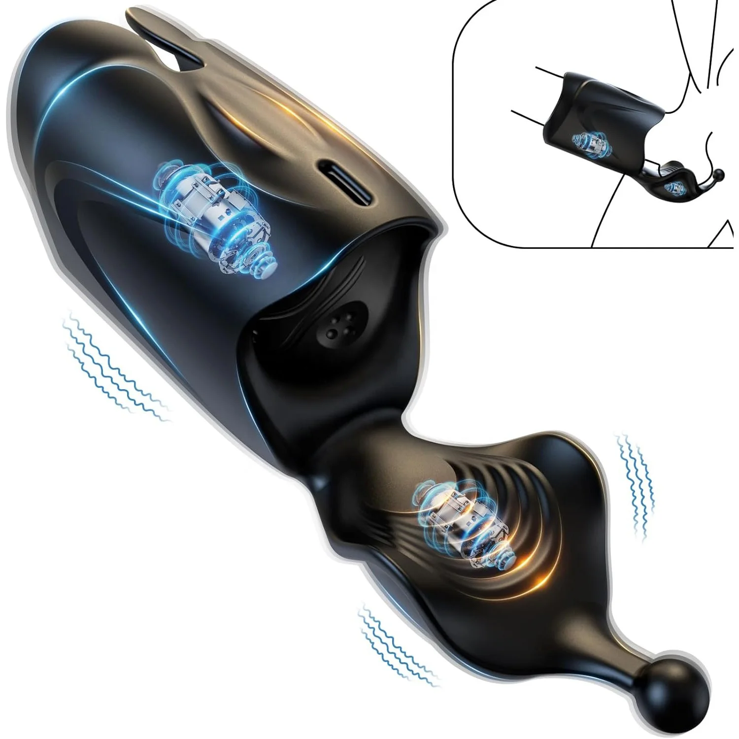 Automatic Male Masturbators Double Action Penis Training Vibrator 10 Modes Vibrating Stroker Glans Penis Trainer Stimulator