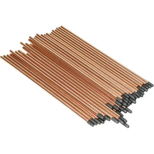 6.5*355mm Flat Carbon Gouging Rod Graphite Powder Electrode Petroleum Coke Copper Coated Arc Gouging Electrodes