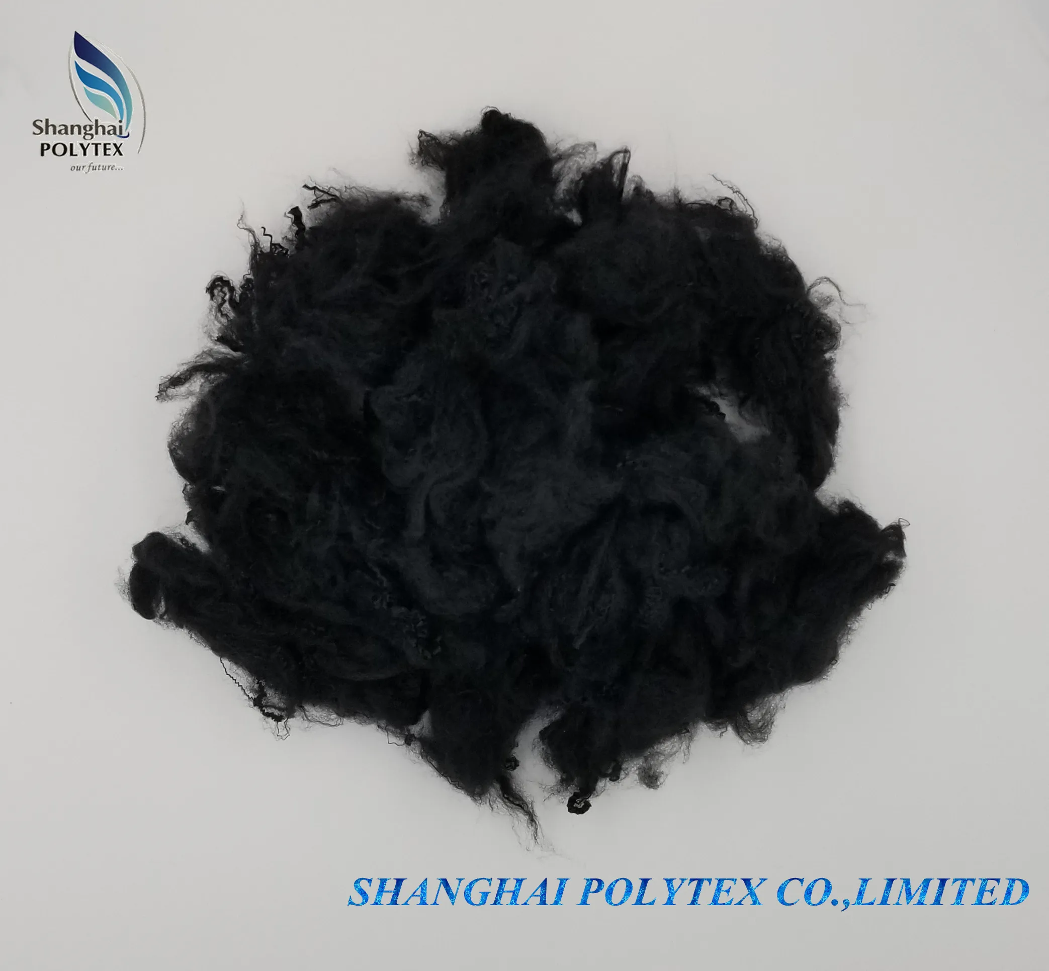jet black /super black recycled polyester staple fiber -polyester staple fiber for Geotextile with GRS