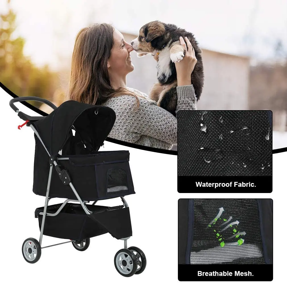 wholesale pet cats Luxury dogs cart Carr detachable for large and small dog stroller washable 4 wheels puppy Pet travel